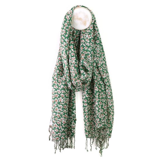 Peace Of Mind - Green Mix Ditsy Floral Modal Scarf