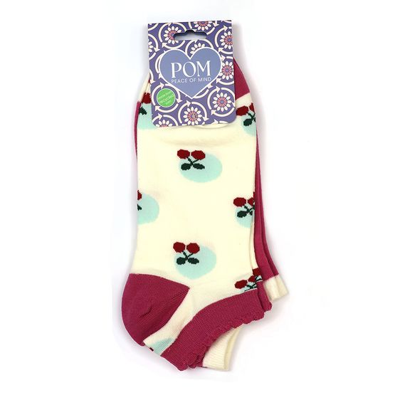 Peace Of Mind - Trainer Socks 2 Pair Pack Cherries