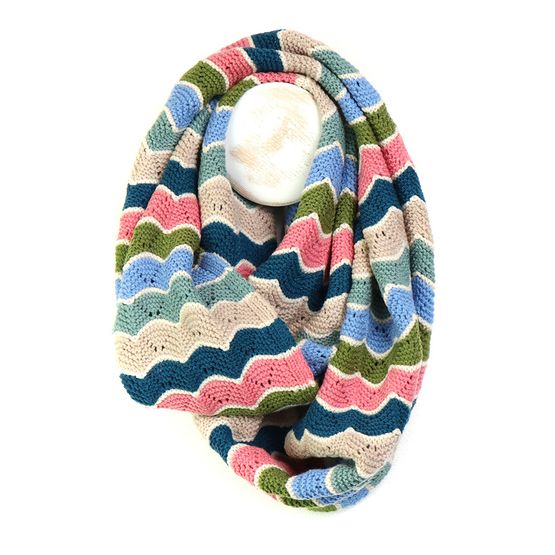 Peace Of Mind - Muted Brights Summer Scallop Pattern Knitted Snood