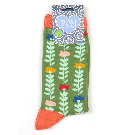 Peace Of Mind - Ankle Socks Olive Floral