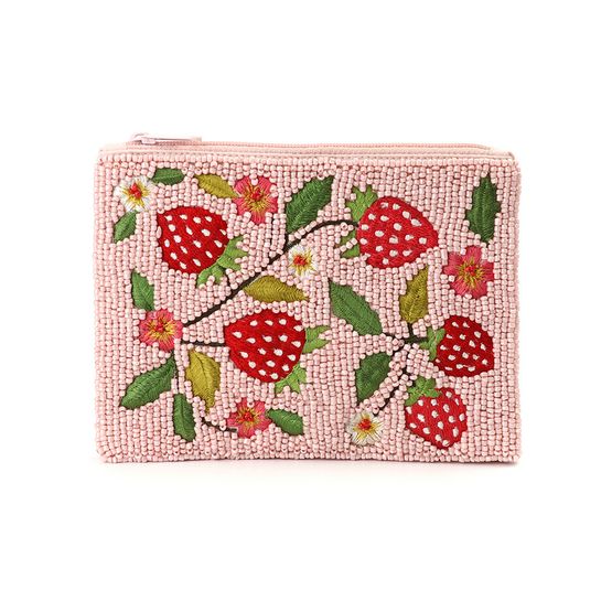Peace Of Mind - Beaded Purse Pink Strawberry
