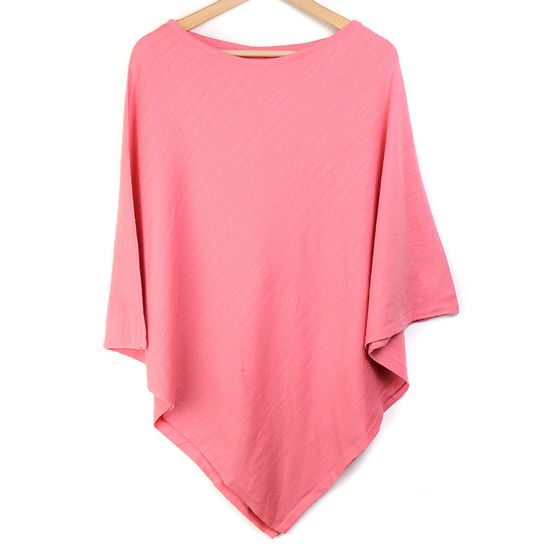 Peace Of Mind - Rose Pink Poly/Viscose Blend Fine Knitted Poncho
