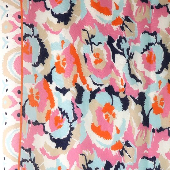 Peace Of Mind - White/Coral Mix Abstract Print Recycled Poly Scarf