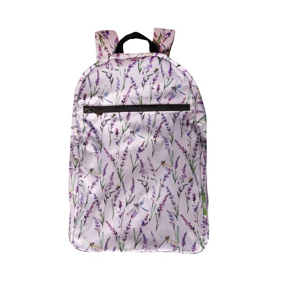 Eco Chic - Lightweight Foldable Backpack Lilac Lavender with Dragonfly