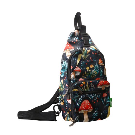 Eco Chic - Lightweight Foldable Crossbody Bag Black Toadstool
