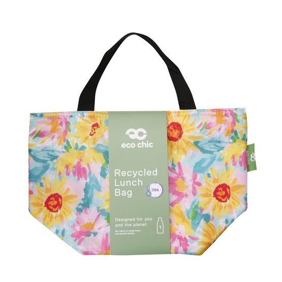 Eco Chic - Lightweight Foldable Lunch Bag Blue Sunflower