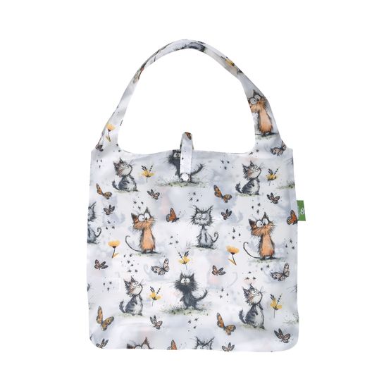 Eco Chic - Lightweight Foldable Reusable Shopping Bag Whimsy Cats