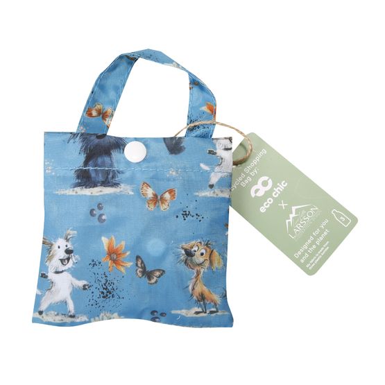 Eco Chic - Lightweight Foldable Reusable Shopping Bag Whimsy Dogs