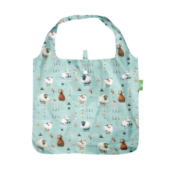 Eco Chic - Lightweight Foldable Reusable Shopping Bag Whimsy Sheep