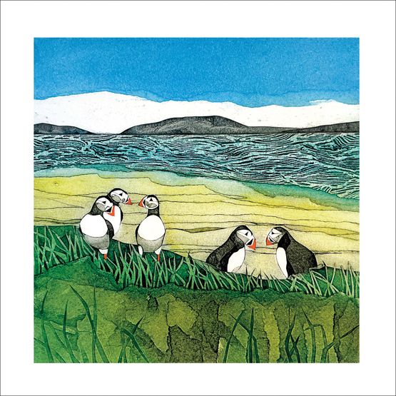 The Eco Friendly Card Co - Prattling Puffins Card
