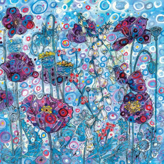 The Eco Friendly Card Co - Purple Poppies Card