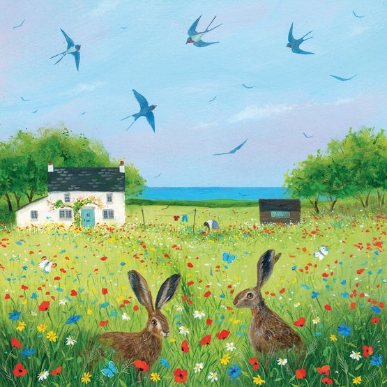 The Eco Friendly Card Co - Swallows and Hares Card
