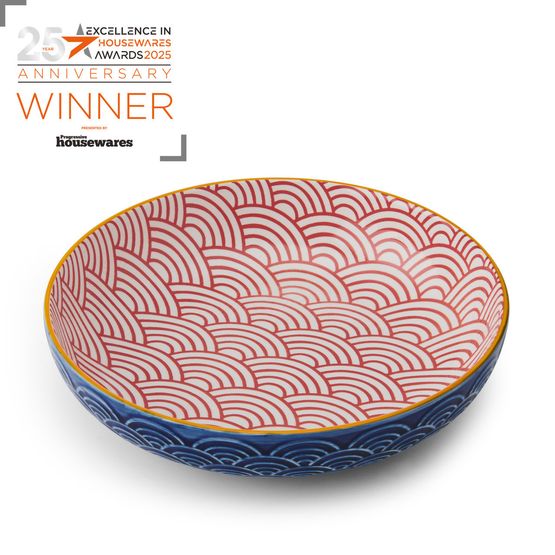 Mikasa - Blue Arc Pattern Stoneware Bowl