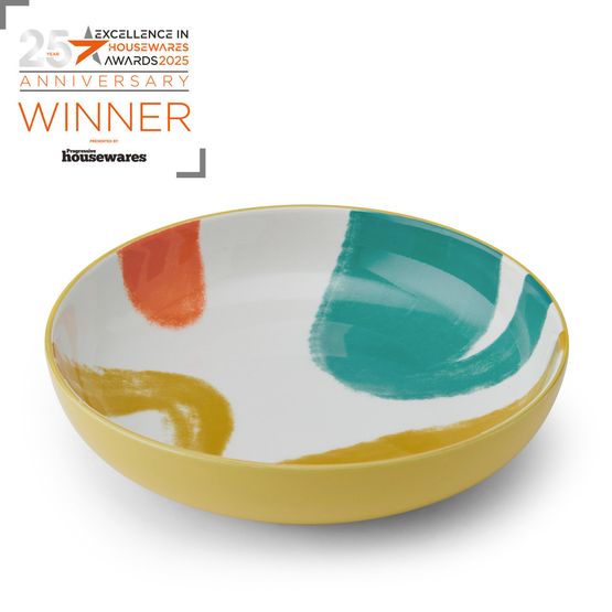 Mikasa - Yellow Abstract Pattern Stoneware Bowl