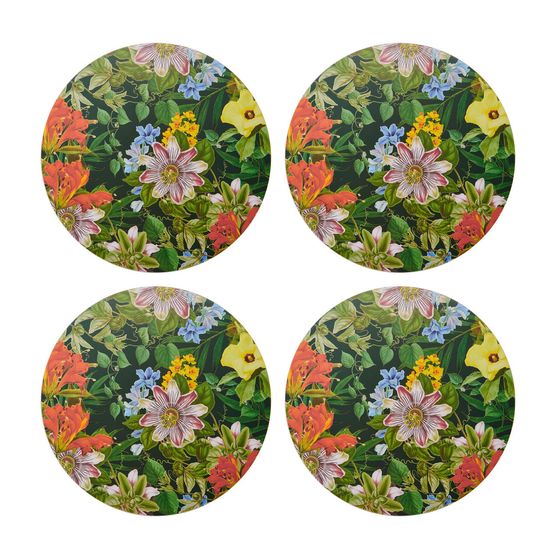 Creative Tops - Floral Pack of 4 Premium Round Placemats