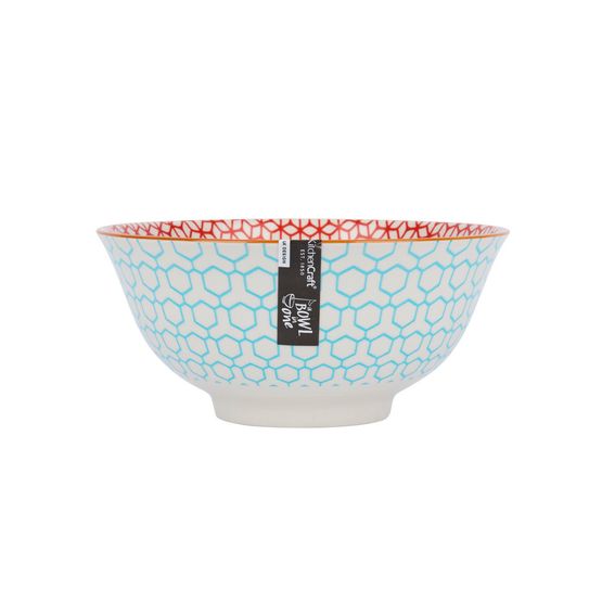 Kitchencraft - Geometric Ceramic Bowl - Blue