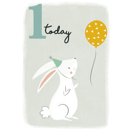 Bunny 1st Birthday Card