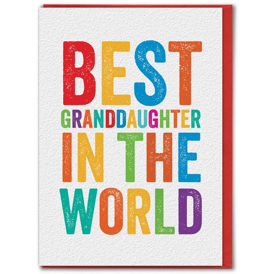 Best Granddaughter Birthday Card