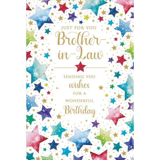 Brother in law Multi Stars Greetings Card