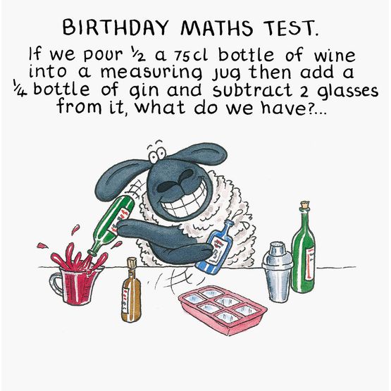 Maths Test Birthday Card