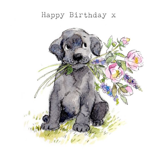 Black Labrador Birthday Card