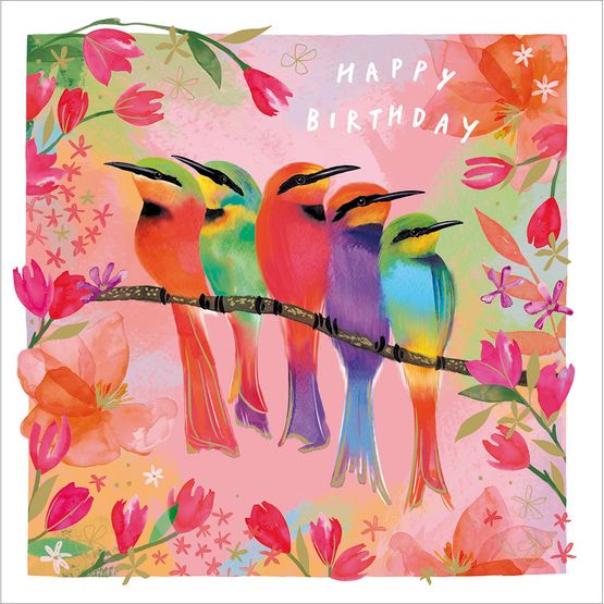 Five Little Birdies Greetings Card