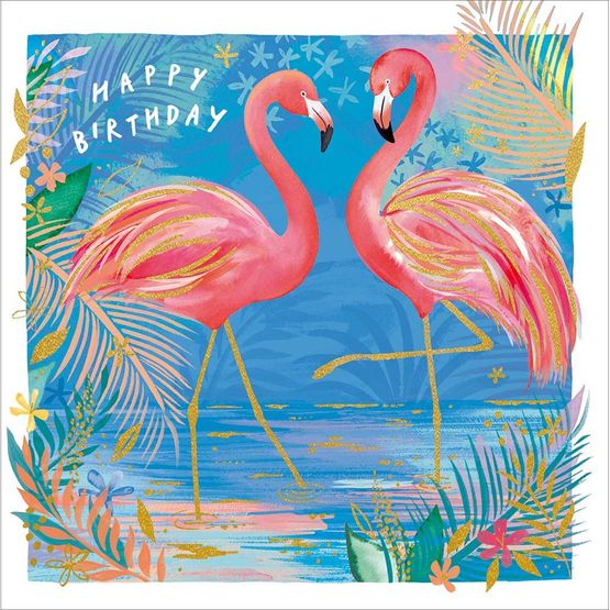 Flamingo Park Greetings Card