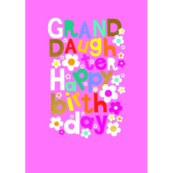 Granddaughter Pink Floral Greetings Card