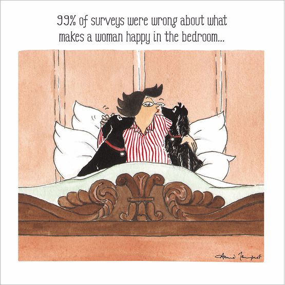 Happy in the Bedroom Greetings Card
