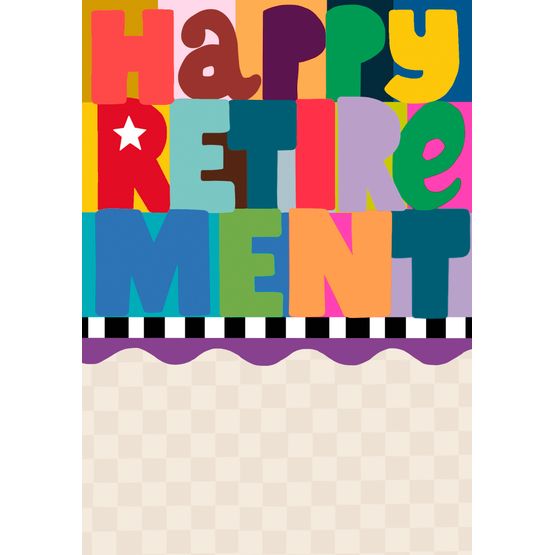 Happy Retirement Checkered Greetings Card
