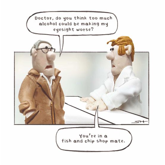 Man At Chip Shop Greetings Card