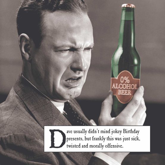 Man Holding Bottle Of Non-Alcoholic Beer Greetings Card