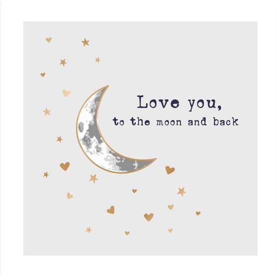 Moon And Back Greetings Card