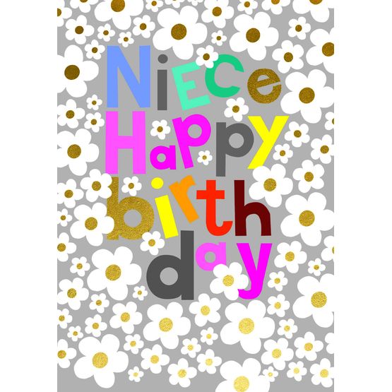 Niece Birthday/Floral Daisies Greetings Card