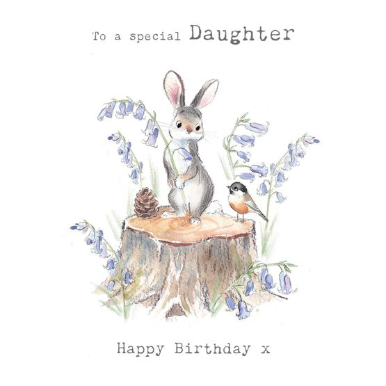 Rabbit and Bluebells Greetings Card