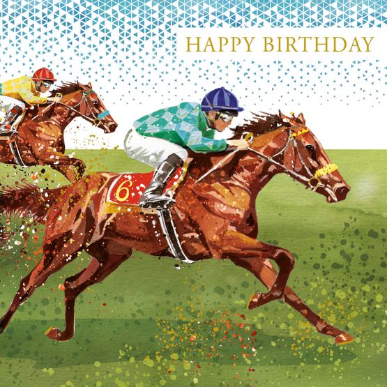 Race Horse Greetings Card