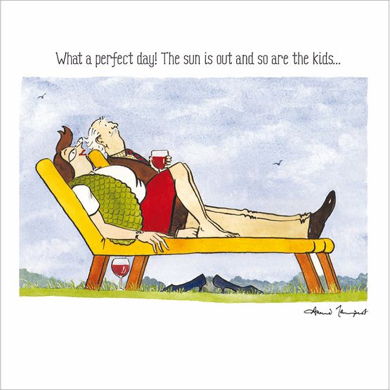 Relaxing without the Kids Greetings Card