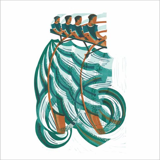 Rowing Against the River Greetings Card