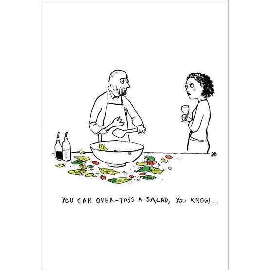 Salad Tossing Greetings Card
