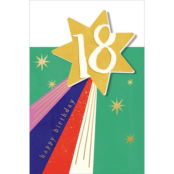 Star at 18 Greetings Card