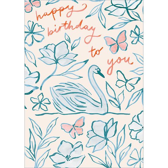 Swan Lake Greetings Card