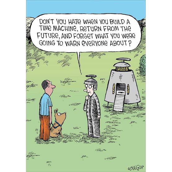 Time Machine Woes Greetings Card