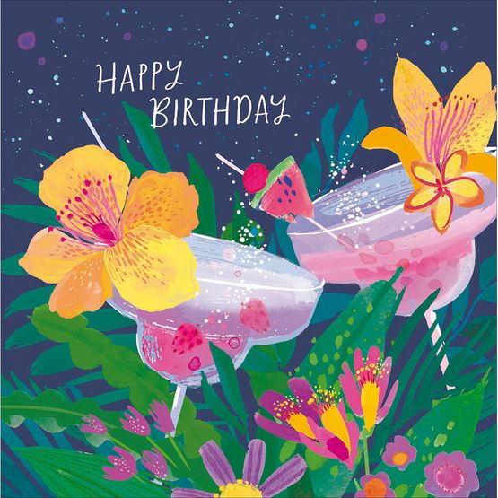 Tropical Cocktails Greetings Card