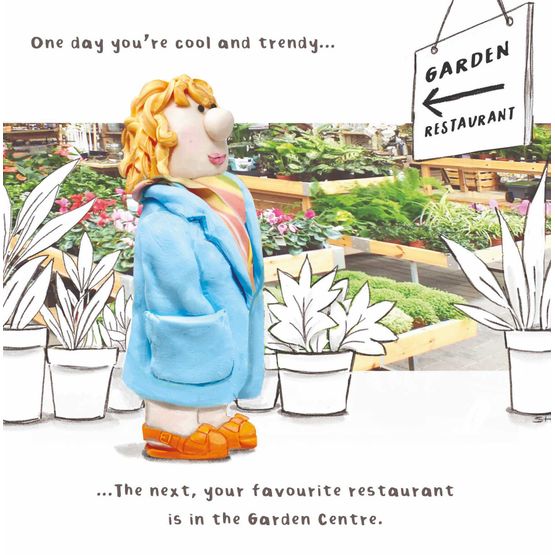 Woman At Garden Centre Gretings Card