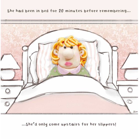 Woman Lying In Bed Greetings Card