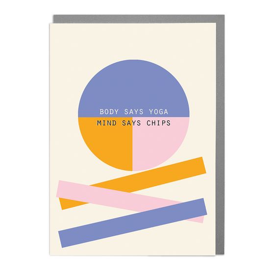Yoga, Chips Greetings Card