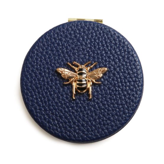 Alice Wheeler London - Round Compact Mirror Navy