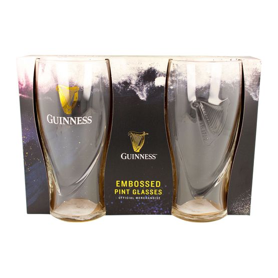 Guinness - 2 Piece Embossed Pint Glass Set