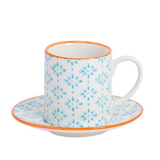 Nicola Spring - Espresso Cup &amp; Saucer Set - Blue