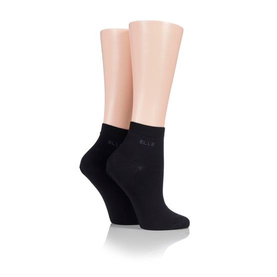 Elle - Bamboo Anklet Black 2 Pair Pack